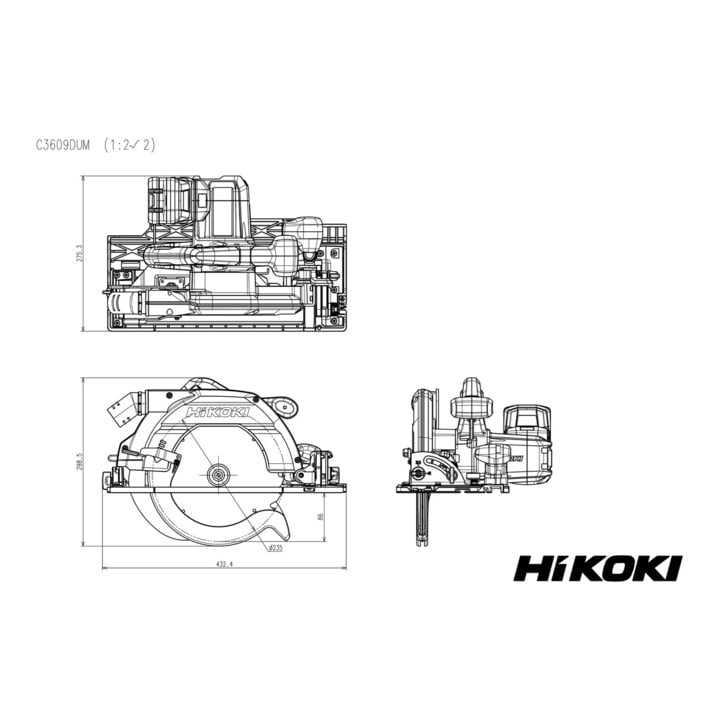 HiKOKI Akku-Handkreissäge 36 V C3609DUMW4Z, brushless, 85 mm Schnitttiefe