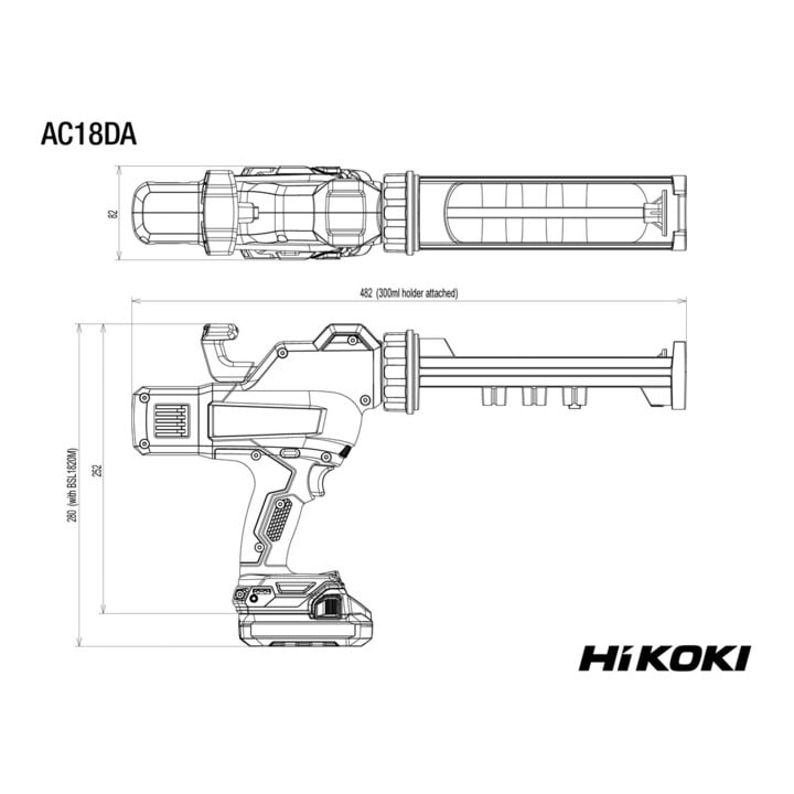 HiKOKI Akku-Kartuschenpistole 18V (400 ml) AC18DA (Basic)