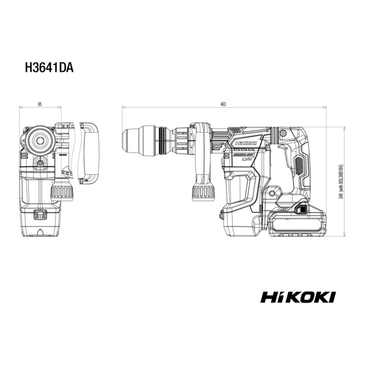 HiKOKI Akku-Meißelhammer (SDS-max) H3641DA (Basic) (Transportkoffer)