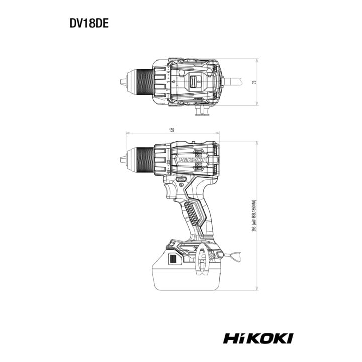 HiKOKI Akku-Schlagbohrschrauber DV18DE (Basic) (Karton)