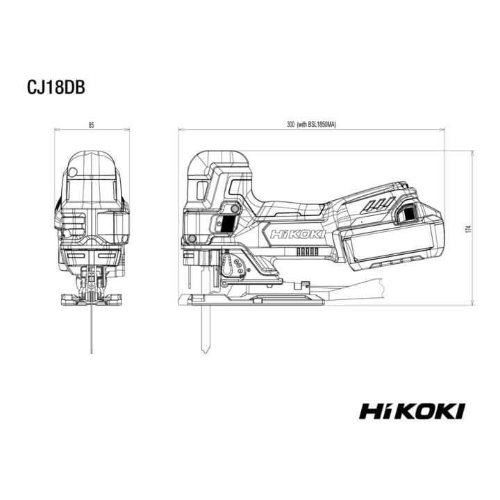 HiKOKI Akku-Stichsäge CJ18DB (5,0 Ah) (HSC II)
