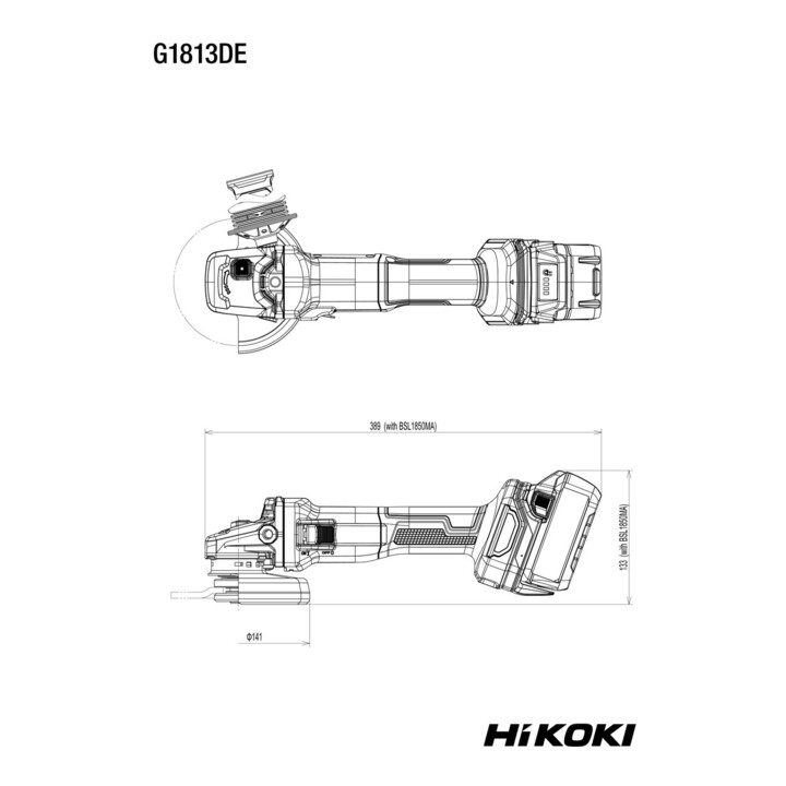 HiKOKI Akku-Winkelschleifer G1813DE (Basic) (HSC III)