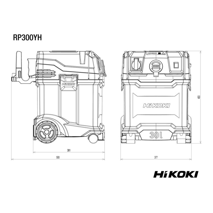 HiKOKI Allessauger RP300YHWAZ 30 l Nass- & Trockensauger H-Klasse-zertifiziert