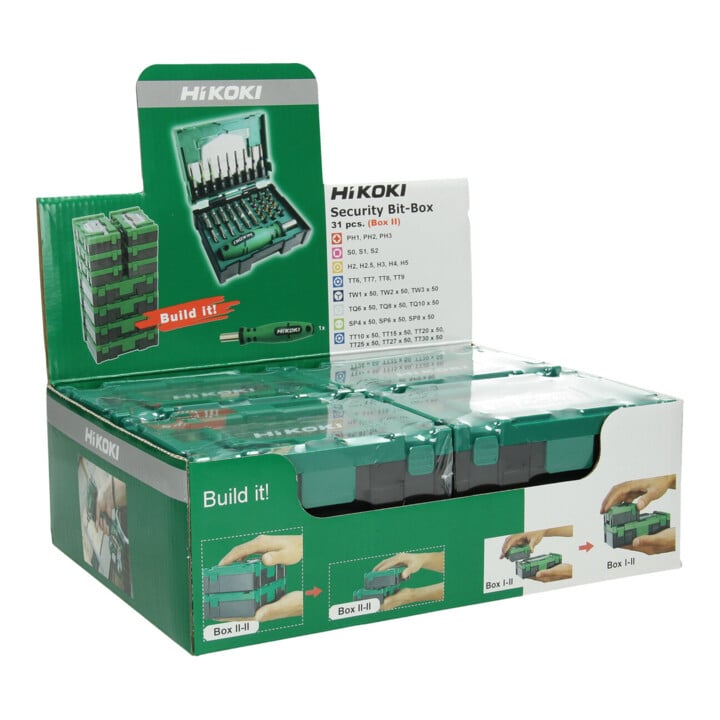 HiKOKI Bit-Box 1/4" 31-dlg. met handgreep maat II