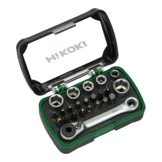 HiKOKI Bit- en dopset 1/4" 24-delig inclusief ratel