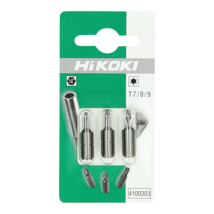 HiKOKI Bit Set 1/4" T7 T8 T9 25mm 3-teilig