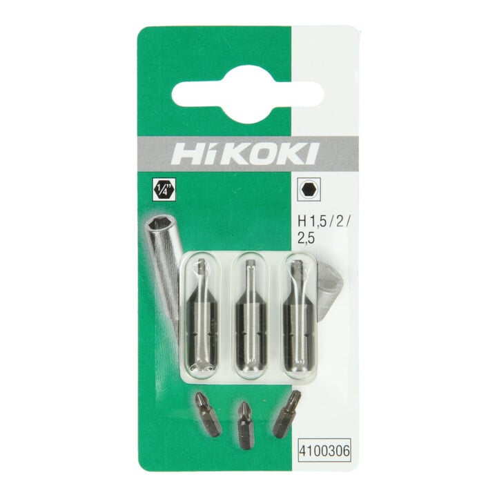 HiKOKI Bits 1/4" HEX 1.5/2/2.5 25mm 3er Set