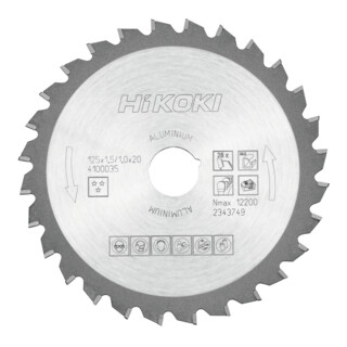 HiKOKI Cirkelzaagblad TCT 125 x 20 Z28 Trapez- / Vlakke tand Laminaat Aluminium