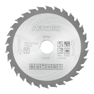 HiKOKI Cirkelzaagblad TCT 125x20 z30 vlakke / wisseltand