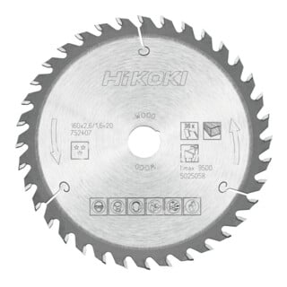 HiKOKI Cirkelzaagblad TCT 160 x 20/16 x Z36 Wisseltand Hout