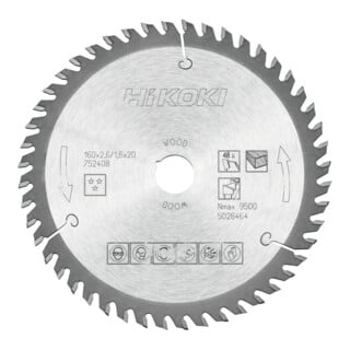 HiKOKI Cirkelzaagblad TCT 160 x 20/16 x Z48 Wisseltand Hout