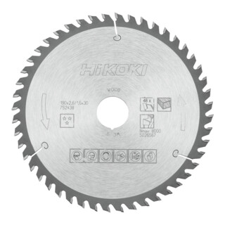 HiKOKI Cirkelzaagblad TCT 190 x 30 x Z48 Wisseltand Hout