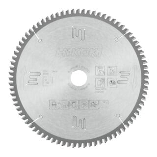 HiKOKI Cirkelzaagblad TCT 255x30 Z80 Trapezium- / Platvertanding Laminaat Aluminium
