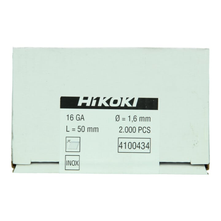 HiKOKI Clou tête aplatie 2000 20° calibre 16 1,6 x 50 mm acier inoxydable