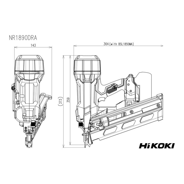 HiKOKI Cloueur à bande sans fil 18 V 1890DRAW9Z, sans balais