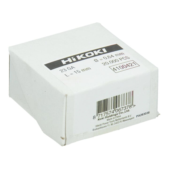 HiKOKI Clous à tête plate 23 Gauge 15 mm droit électro-galvanisé