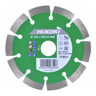 HiKOKI Diamanttrennscheibe 125 x 10,0 x 22,23 mm Universal ds