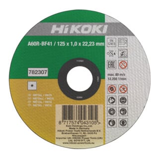 HiKOKI Disque de tronçonnage 125 x 1,0 x 22,23 mm HSP Inox F41