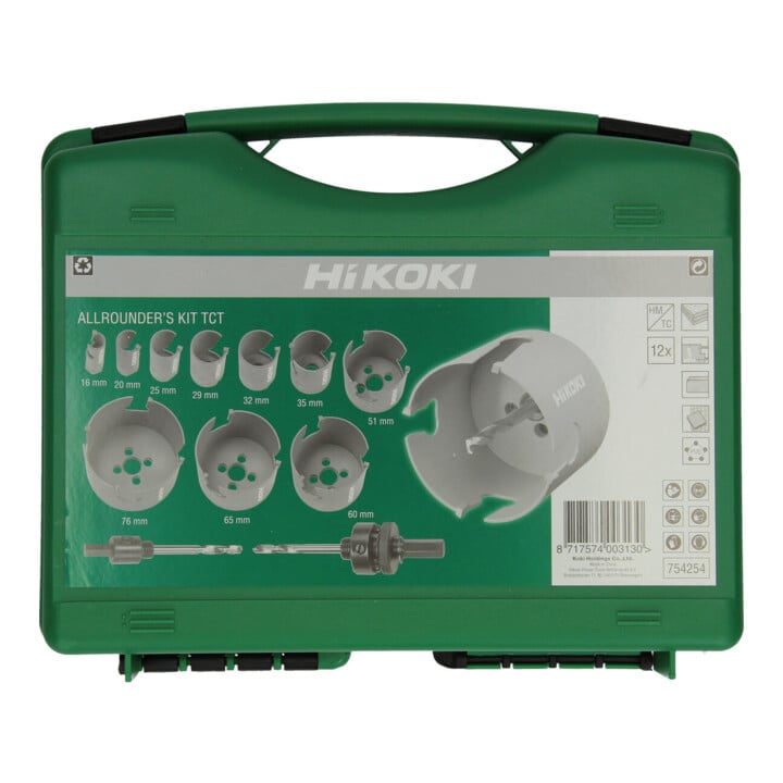 HiKOKI Ensemble de scies-cloches carbure polyvalent 12 pièces