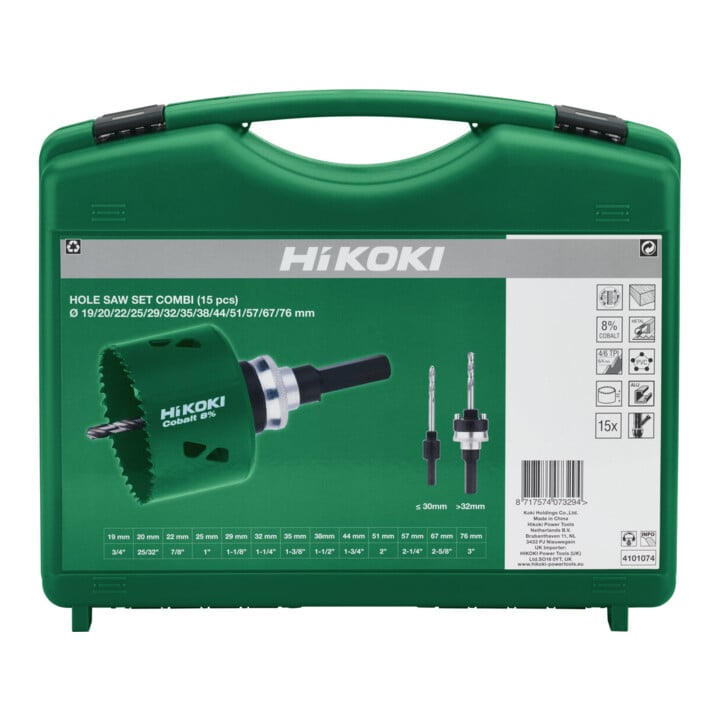 HiKOKI Ensemble de scies-cloches combinées HSS-Co 16 pièces