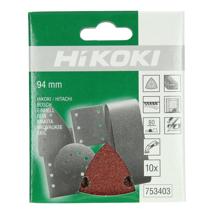 HiKOKI Haftschleifblätter 93mm P80 rot 10 Stück