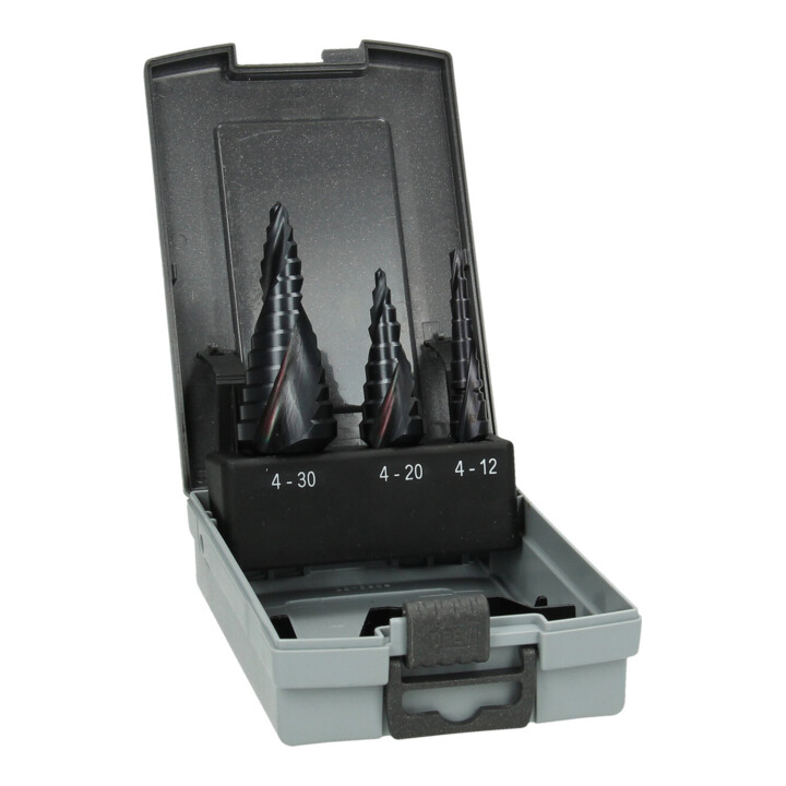 HiKOKI Jeu de forets étagés HSS TiAlN 3 pièces 4-12 / 4-20 / 6-30 mm