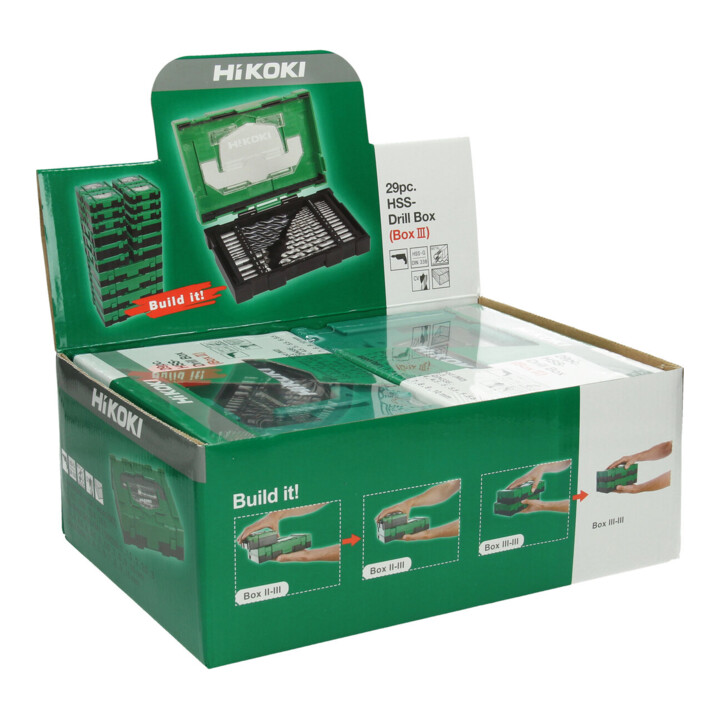 HiKOKI Jeu de forets HSS et fraises à chanfreiner, 29 pièces