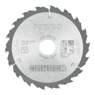 HiKOKI Kreissägeblatt TCT 165 x 30/20 Z18 Flach- / Wechselzahn Holz