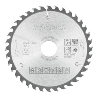 HiKOKI Kreissägeblatt TCT 165 x 30/20 Z36 Flach- / Wechselzahn Holz