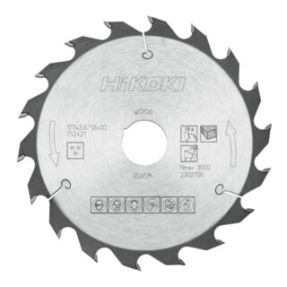 HiKOKI Kreissägeblatt TCT 170 x 30/20 mm Z18 Wechselzahn Holz