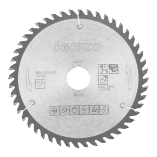 HiKOKI Kreissägeblatt TCT 180 x 30/20 mm Z48 Wechselzahn Holz