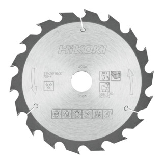 HiKOKI Kreissägeblatt TCT 210 x 30 Z18 Wechselzahn Holz