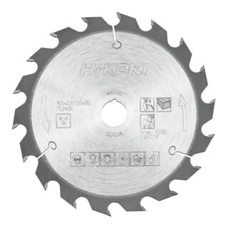 HiKOKI Lame de scie circulaire TCT 160 x 20/16 x Z18 denture alternée bois