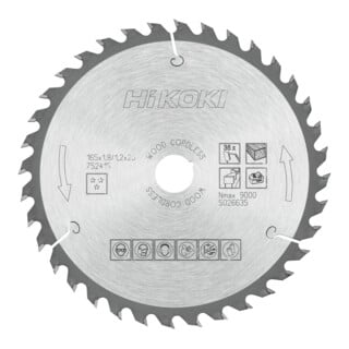 HiKOKI Lame de scie circulaire TCT 165x20 Z36 dents plates/interchangeables pour bois