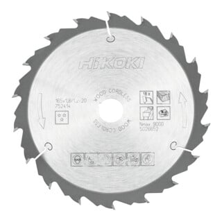 HiKOKI Lame de scie circulaire TCT bois 165x20 Z18 dents plates / alternées