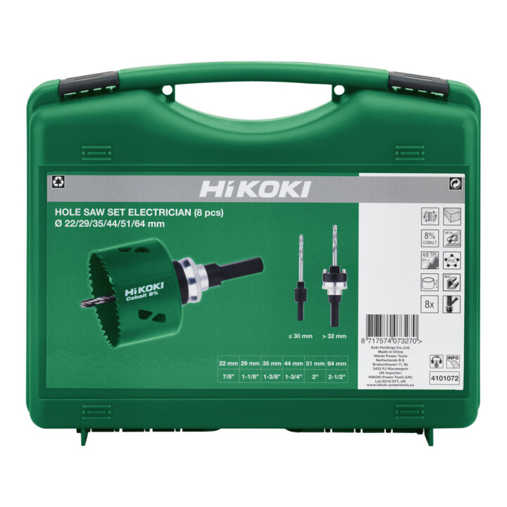HiKOKI Lochsägen-Sortiment Elektriker HSS-Co 9-teilig