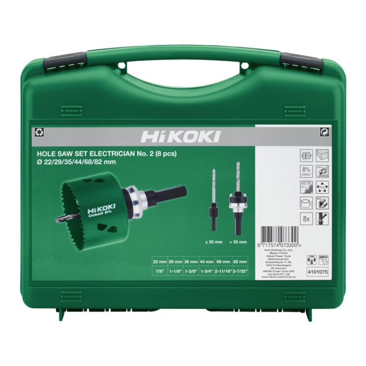 HiKOKI Lochsägen-Sortiment Elektriker Nr. 2 HSS-Co 9-teilig