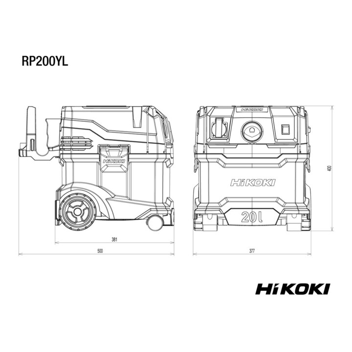 HiKOKI Nass- und Trockensauger RP200YLWAZ, 20 l