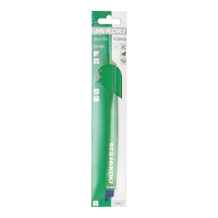 HiKOKI Reciprozagenbladen Metaal BIM RCM41B 225mm 14tpi 5er Set gebogen