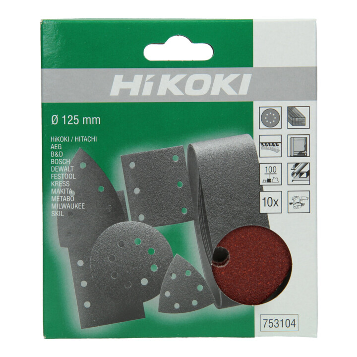 HiKOKI Schuurvellen 125 mm P100 Rood 10 stuks