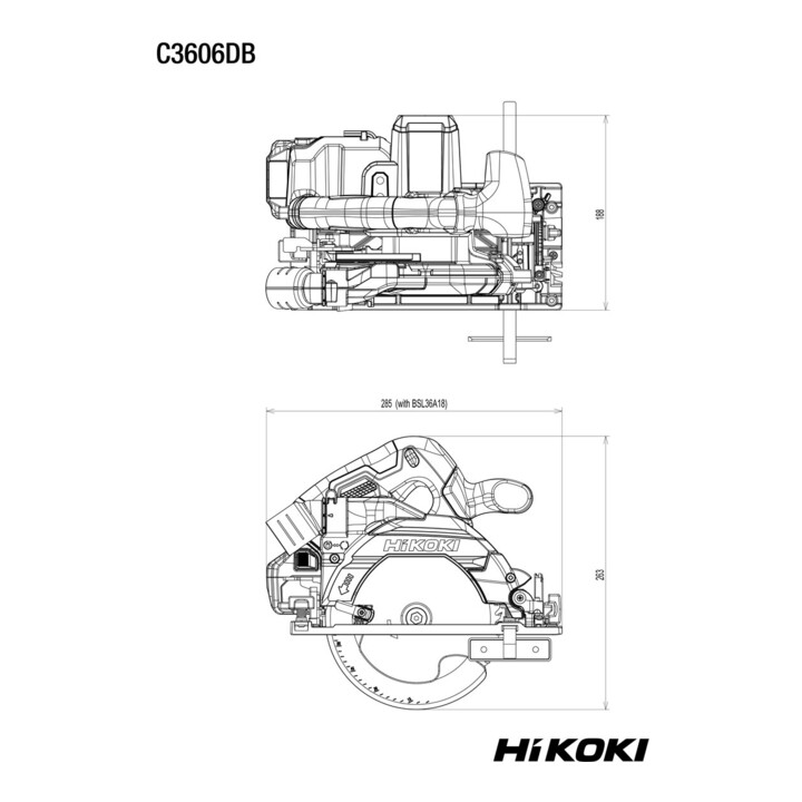 HiKOKI Scie circulaire sans fil C3606DB (Basic) (HSC IV)