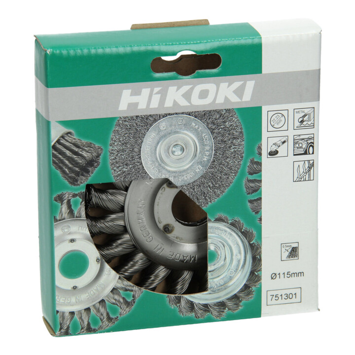 HiKOKI Stahldraht-Rundbürste 115 x 0,5 mm M14 gezopft