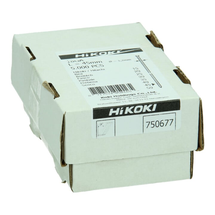 HiKOKI Stauchkopfnagel 18 Gauge 1,2 x 45 mm elektrogalvanisiert gerade 5000 Stück