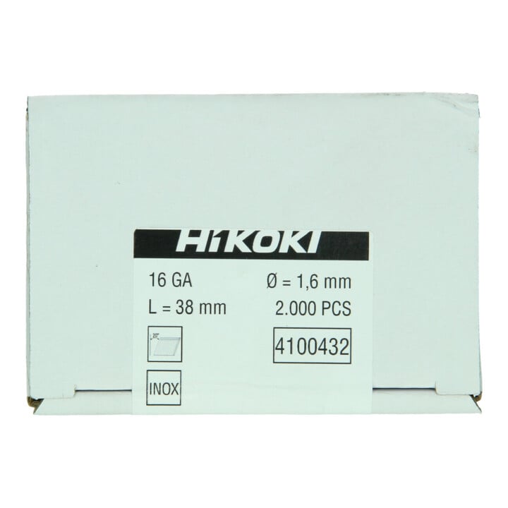 HiKOKI Stauchkopfnagel 2000 1,6 x 38 mm Edelstahl 20° 16 Gauge