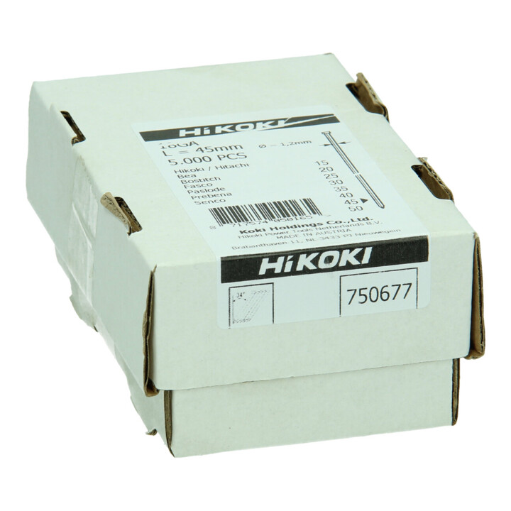 HiKOKI Stauchkopspijker 18 Gauge 1,2 x 45 mm elektroverzinkt recht 5000 stuks