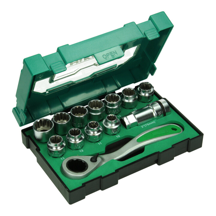 HiKOKI Steeksleutelset 13-dlg. met ratel maat 3