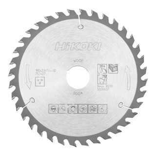 HiKOKI TCT cirkelzaagblad 180 x 30/20 Z36 wisseltand hout