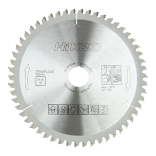 HiKOKI TCT cirkelzaagblad 210 x 30 mm z54 laminaat aluminium trapezium- / vlakke tand