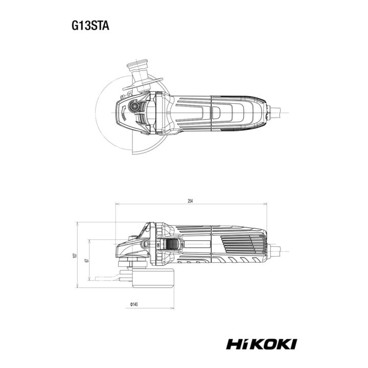 HiKOKI Winkelschleifer G13STAYGZ 600W 125mm