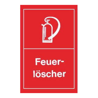 Hinweißchild Feuerlöscher rot